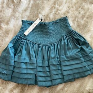 Teal tiered skort
